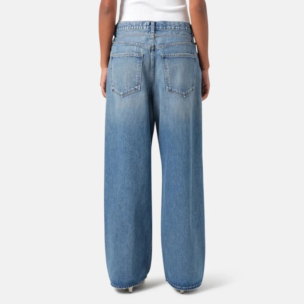 NEW $258 Agolde Emmi Jeans in Intuition Wide Leg Ribbon Denim Belt - Picture 3 of 5